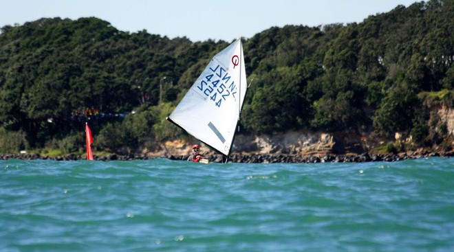 Racing in the Toyota Optimist Nationals at New Plymouth in the ocean swell © SW
