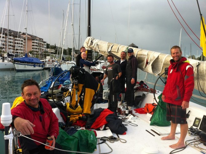 The crew of Kia Kaha seem pleased to have finished Sail Noumea 2012 © Sail Noumea 2012 http://www.sailnoumea.com/