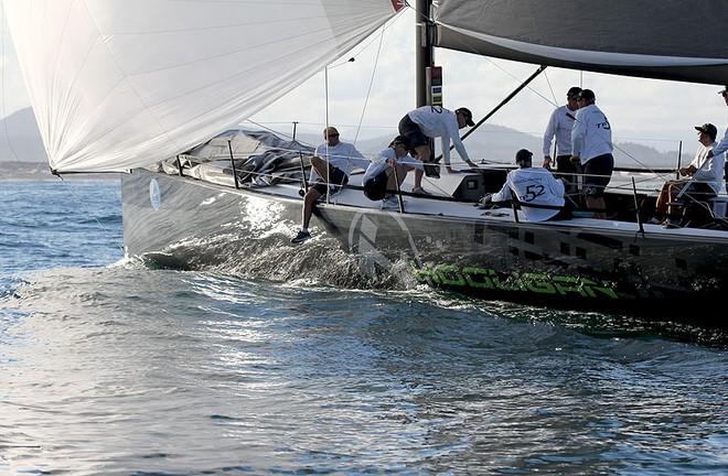 Hooligan get off the leeward rail ready for a gybe. - Sail Port Stephens ©  John Curnow