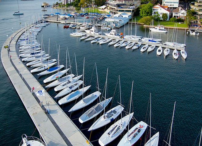 There can be only one winner - massed Etchells at the RSYS during the 2012 Worlds - Etchells World Championship 2012 © RSYS