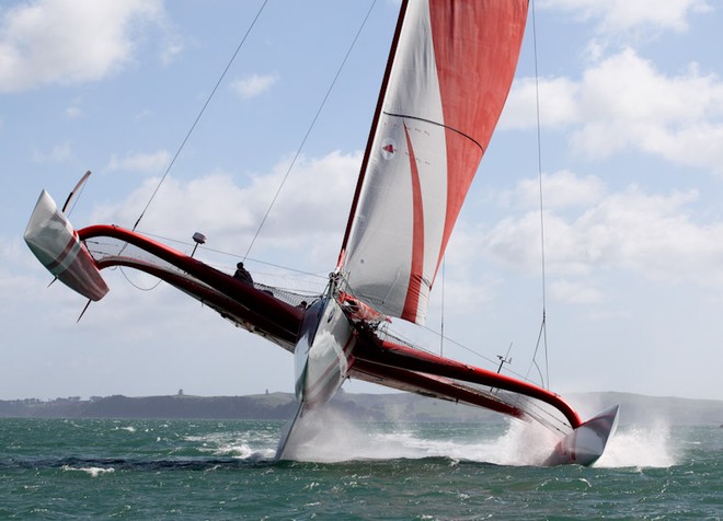 Team Vodafone Sailing pictured in the BMW Auckland Regatta, she was expected to break the Auckland Tauranga race record  © Ivor Wilkins/Offshore Images http://www.offshoreimages.com/