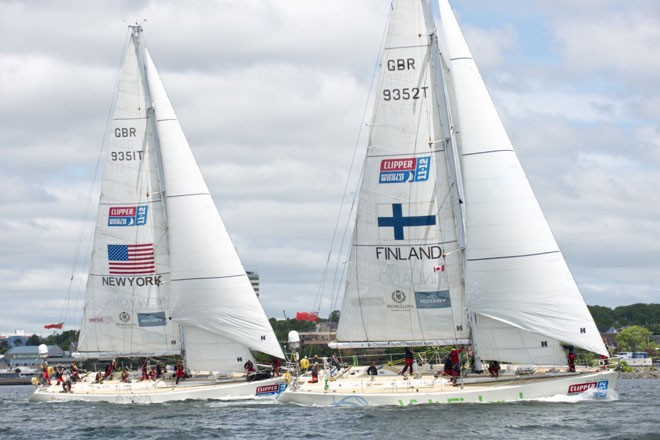 The Clipper 11-12 Race fleet leaves Halifax, Nova Scotia to start Race 13, to Derry-Londonderry, Northern Ireland. © Steve Farmer Photography