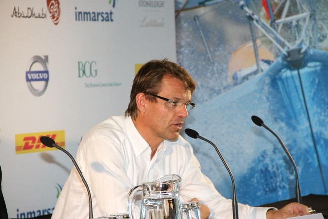 Knut Frostad, speaking at the Auckland Volvo Ocean Race stopover © Richard Gladwell www.photosport.co.nz