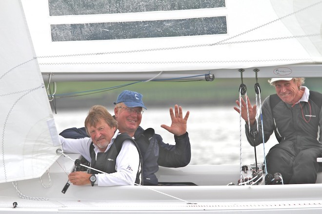 2012 Dragon Edinburgh Cup sponsored by Belfast Harbour, hosted by Royal North of Ireland Yacht Club 4-7 July 2012.  Reigning World Champions (l-r) Ossie Stewart, Tim Tavinor and Lawrie Smith. - Dragon Cup 2012 © Thomas Anderson Photography http://www.taphotos.co.uk/rseurocup2013