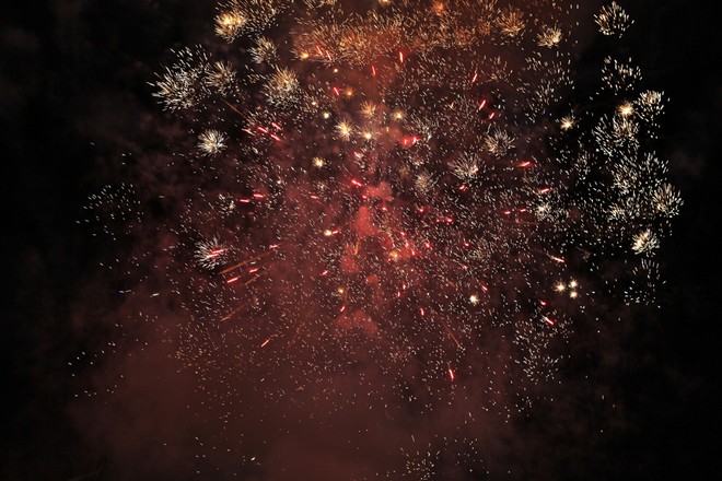 The presentation night was a gem, held on Sanur Beach and featuring a lively rock band and fireworks - Fremantle to Bali 2012 © Bernie Kaaks