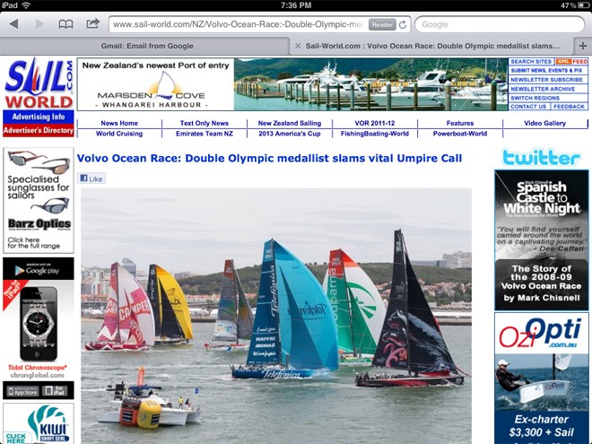 Sail-World New Zealand on iPad © SW