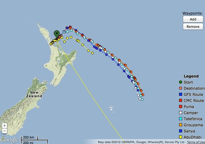 Volvo Ocean Race, Fleet Positions-Day 2 200312 at 2246hrs NZT © PredictWind.com www.predictwind.com