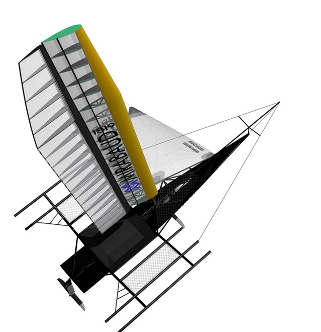 Mirabaud LX - New wing mast 3D rendering © Mathias Bavaud
