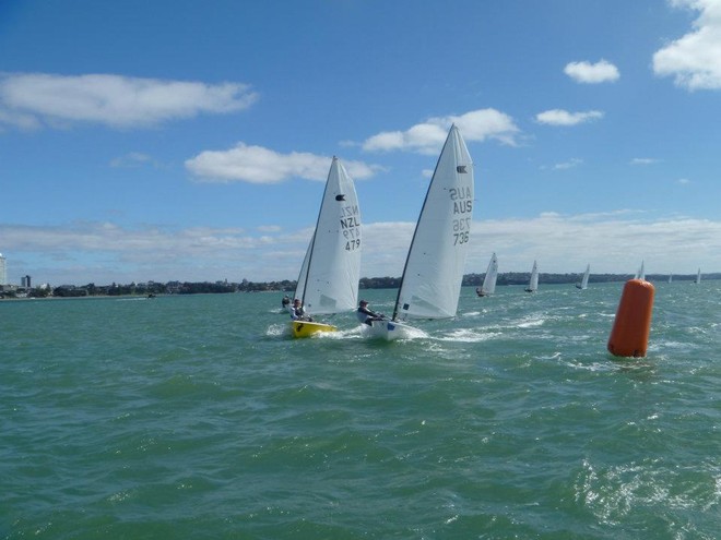 Top mark rounding Day4 - 2012 OK Interdominions and NZ Nationals, Wakatere BC April 2012 © NZ OK Dinghy Assoc