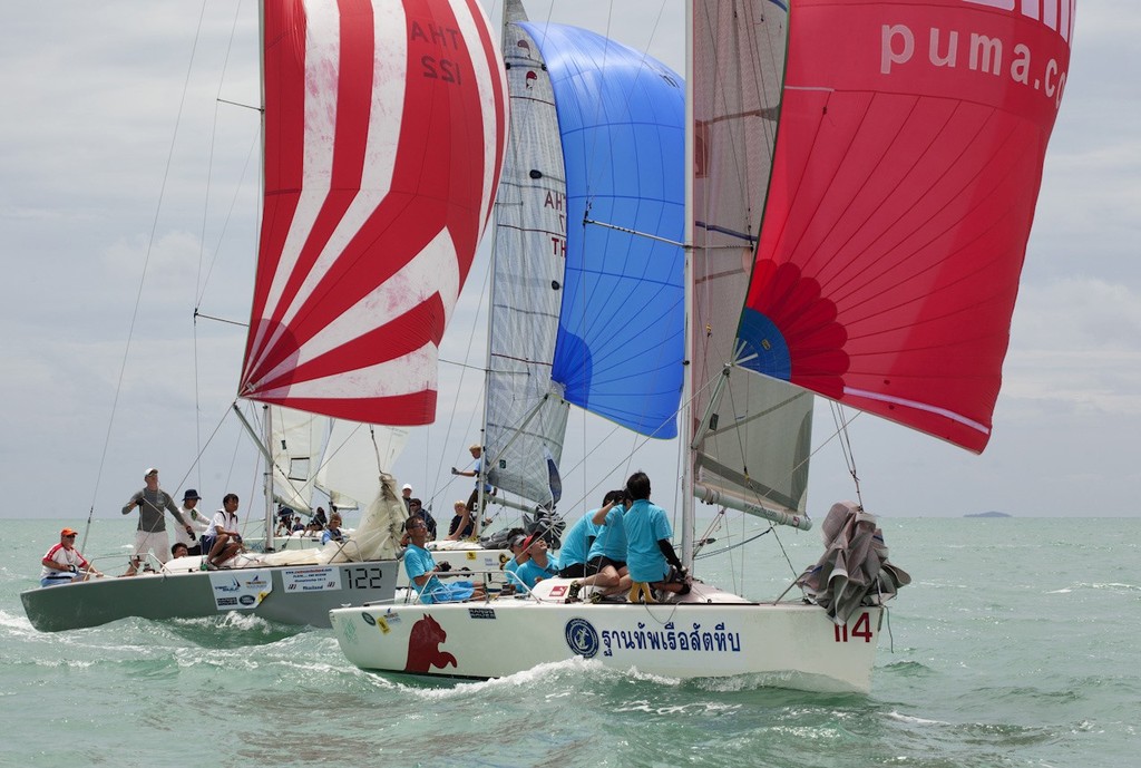 Platus providing the colour, and the competition on Day 2 of the Top of the Gulf Regatta. Photo by Guy Nowell/ Top of the Gulf Regatta. - Top of the Gulf Regatta © Guy Nowell http://www.guynowell.com