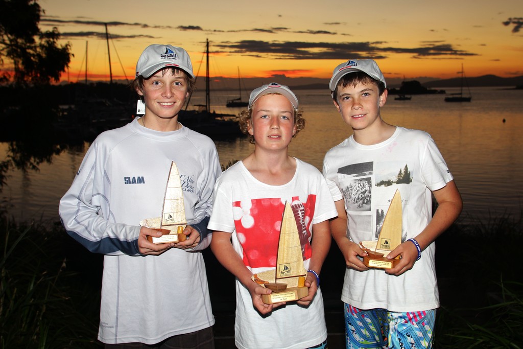 Junior Regatta place getters 2012 Sail Port Stephens Regatta hosted by Corlette Point Sailing Club Day 5. Picture by Matt King Sail Port Stephens Media Event photo copyright Matt King /Sail Port Stephens 2012 taken at  and featuring the  class