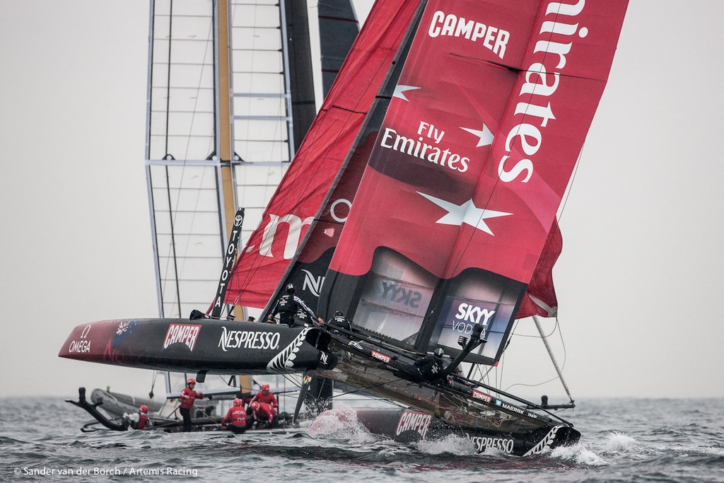 Artemis win over Emirates Team NZ Match racing - April 13th 2011, AC45 World Series Naples. Third day of Racing. © Sander van der Borch / Artemis Racing http://www.sandervanderborch.com