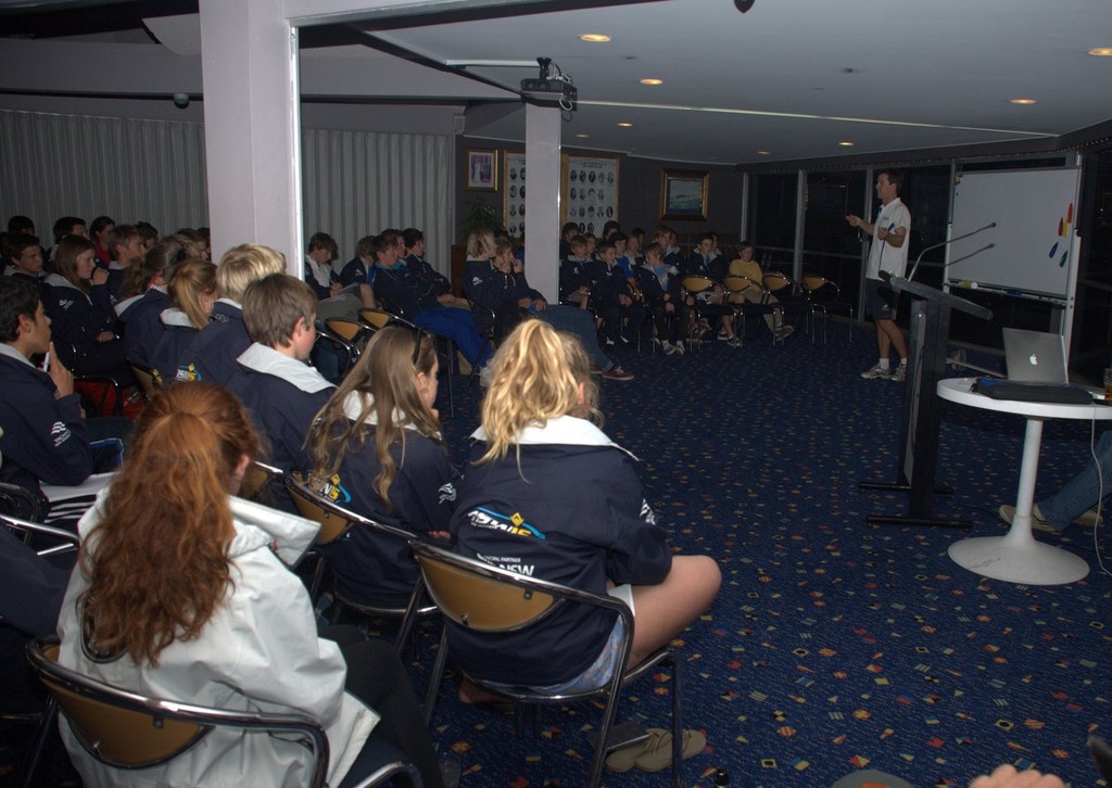 Olympian Ben Austin Tutoring Entire YNSW Youth Sailing Team At RQYS - 2012 AUS Mid-Winter Youth Championships photo copyright David Price taken at  and featuring the  class