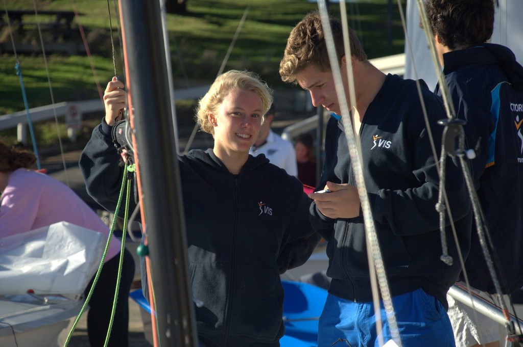 Victorian Sailor Tess Lloyd and Lewis Duncan - OAMPS Victorian Youth Championship 2012  © David Price