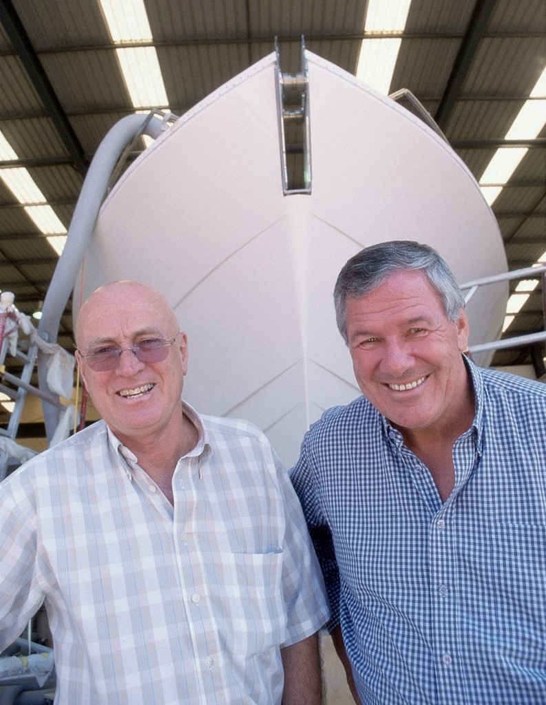 Peter Jenkins (right) with Maritimo CEO Bill Barry-Cotter. - Peter Jenkins retires photo copyright Bob Wonders taken at  and featuring the  class