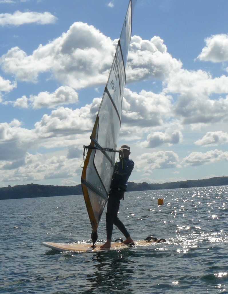 Bradley Nixon on his windsurfer - Javelin Class North Island Championships 2012 © Antje Muller