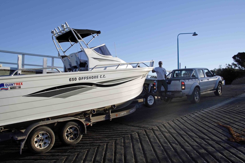 Carefully reverse down your side of the boat ramp. © Jarrod Day