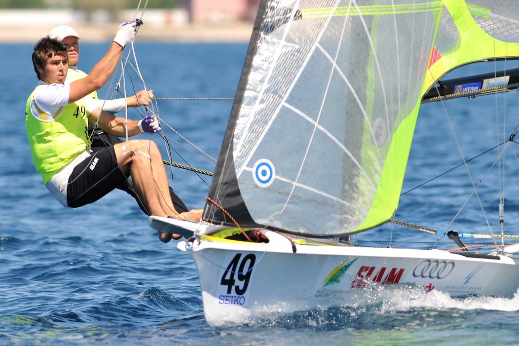 Nathan Outteridge and Iain Jensen (AUS) - 49 World Championship 2012 © Nikola Sisko http://www.49erworlds.org