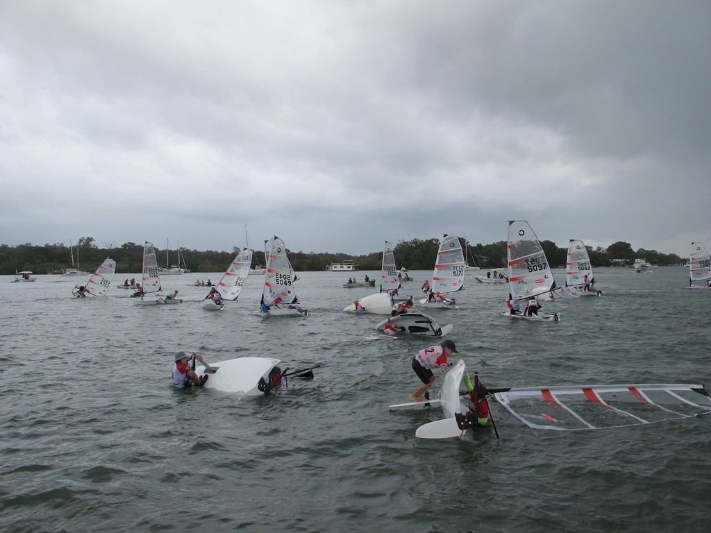 Compulsory Capsize during the Adventure Race - 2012 Australian O’pen Cup © Bevan McKavanagh