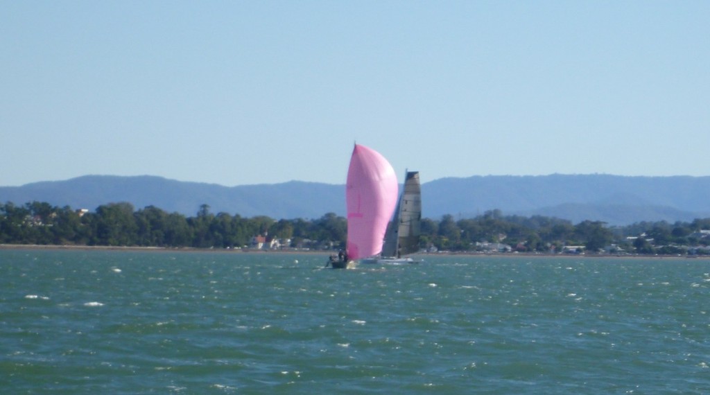 Scott Murphy and the boys still set the big bag in gusty conditions  - QCYC Winter Series © Rachel Hackett