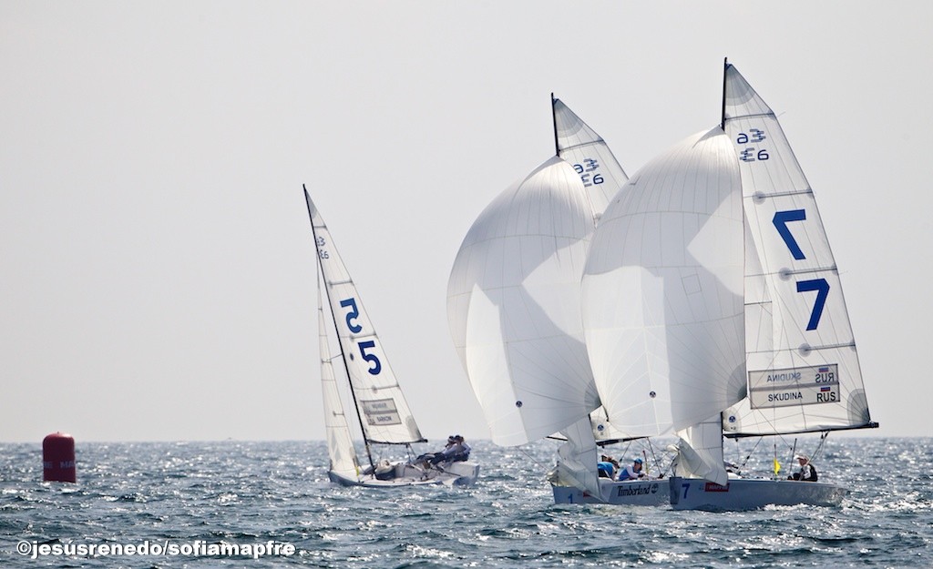 Racing in the Womens Match Racing event, Day 1 Princess Sophia Regatta, Plama, Spain photo copyright Jesus Renedo / Sofia Mapfre http://www.sailingstock.com taken at  and featuring the  class