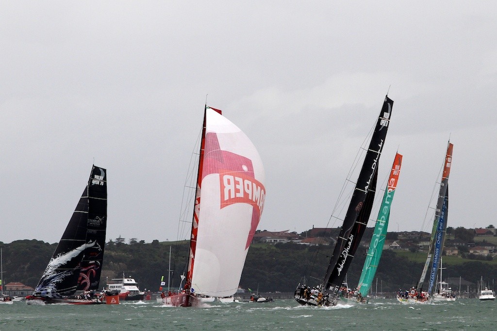 Camper around top mark 1st, Auckland in-port race - Volvo Ocean Race 2011 - 2012 © Greg Mulvaney - copyright http://www.gregmulvaney.com