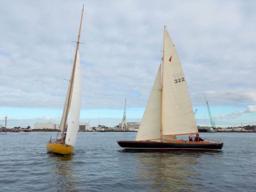 Ellida duelling with Dingo, the 2012 Summer Series champ, took out 2nd on corrected time in Race2 - Classic Yacht Association 2012 Winter Series Race 2 May 20 photo copyright Scott McDonald taken at  and featuring the  class