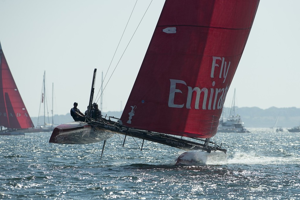 Emirates Team New Zealand in day threes second fleet race where the team finished first. America;s Cup World Series Regatta in Newport, Rhode Island, USA.  © Chris Cameron/ETNZ http://www.chriscameron.co.nz