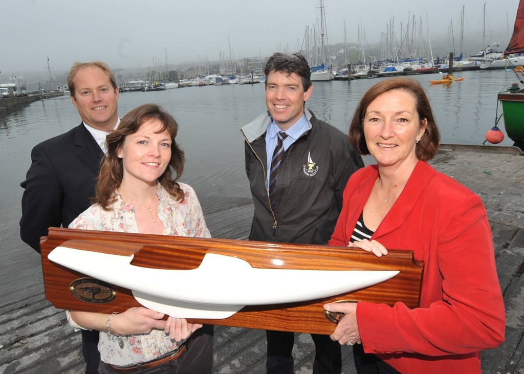Left to right - Cameron Good, Commodore Kinsale Yacht Club (and dragon Sailor), Hilary Creedon, Failte Ireland, Henry Kingston, Dragon Class Captain, KYC and Julie Silfverberg, Director - Brewin Dolphin Dragon Gold Cup 2012 photo copyright Kinsale Yacht Club taken at  and featuring the  class