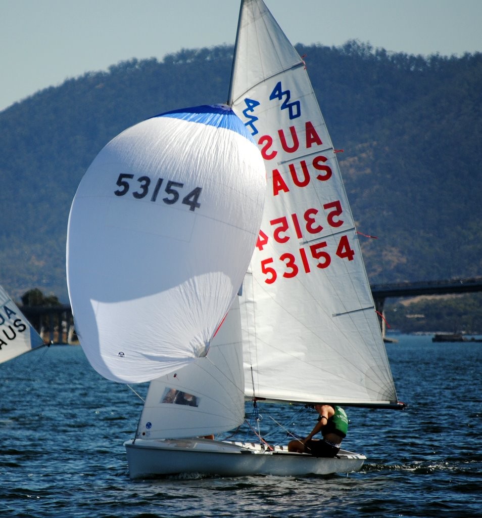 Top ranked schoolboy crews were the 420 team of Alec Bailey and Nelson Brown. - Tasmanian Schools Regatta and Youth Championship 2012 © Stephen Spaulding