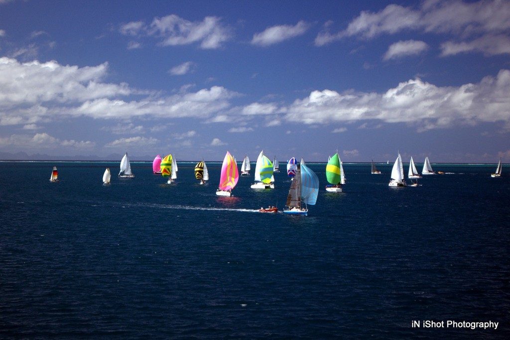 Running with the pack  - Tahiti Pearl Regatta 2012  © Michele Rogers