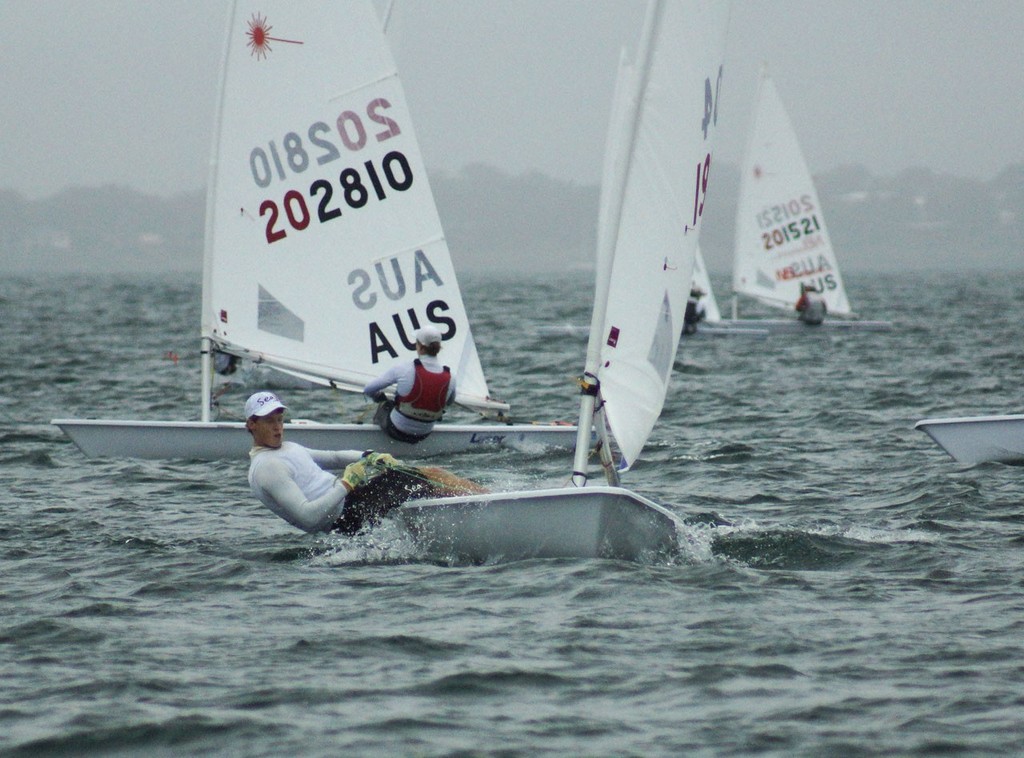 Daniel Smith Day2 Race2 out in front - Laser Radial Mens World Championship 2012 photo copyright Alaine Neilson /RQYS http://www.rqys.com.au/ taken at  and featuring the  class