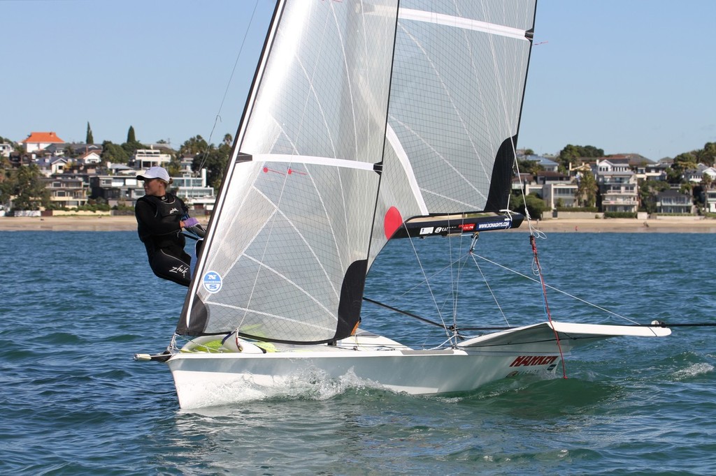 FX sailing off Takapuna, Auckland with Haylee Outteridge and Alison Dale (AUS) photo copyright Richard Gladwell www.photosport.co.nz taken at  and featuring the  class