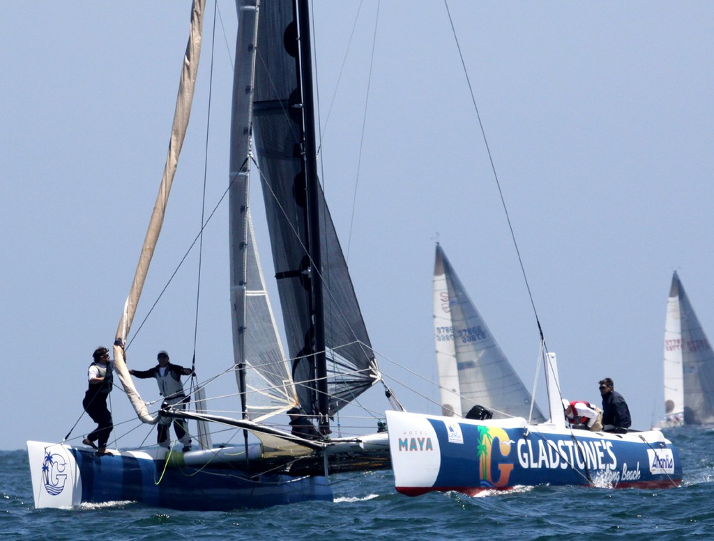 Gladstone&rsquo;s big cat: the sponsors also race - Long Beach Race Week 2012 photo copyright Rich Roberts http://www.UnderTheSunPhotos.com taken at  and featuring the  class