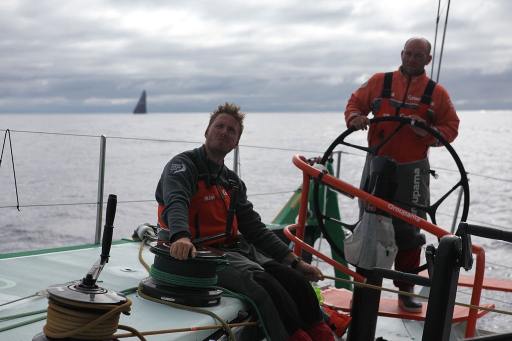 onboard Groupama Sailing Team during leg 8 of the Volvo Ocean Race 2011-12, from Lisbon, Portugal to Lorient, France. (Credit: Yann Riou/Groupama Sailing Team/Volvo Ocean Race) - Volvo Ocean Race 2011-12 photo copyright Yann Riou/Groupama Sailing Team /Volvo Ocean Race http://www.cammas-groupama.com/ taken at  and featuring the  class