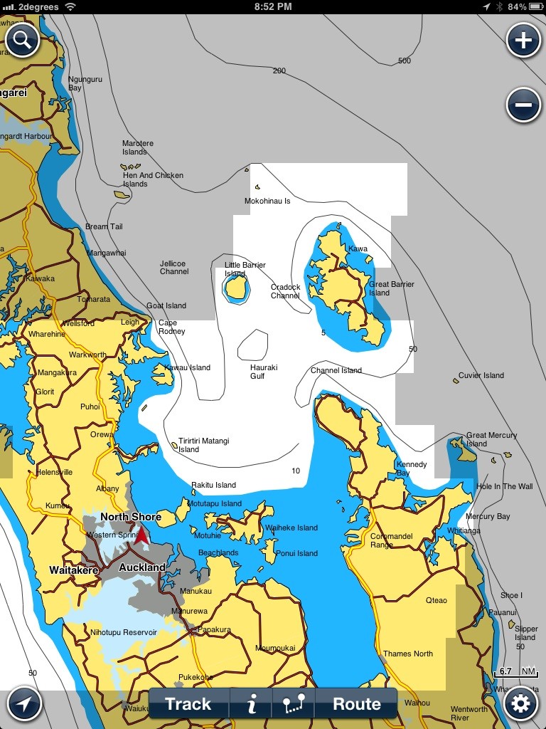 Chart extract of the Hauraki Gulf, showing the Coromandel Peninsular, Great Barrier Island and the Colville Channel - through which the Volvo Ocean Racers sail before heading for Cape Horn photo copyright SW taken at  and featuring the  class