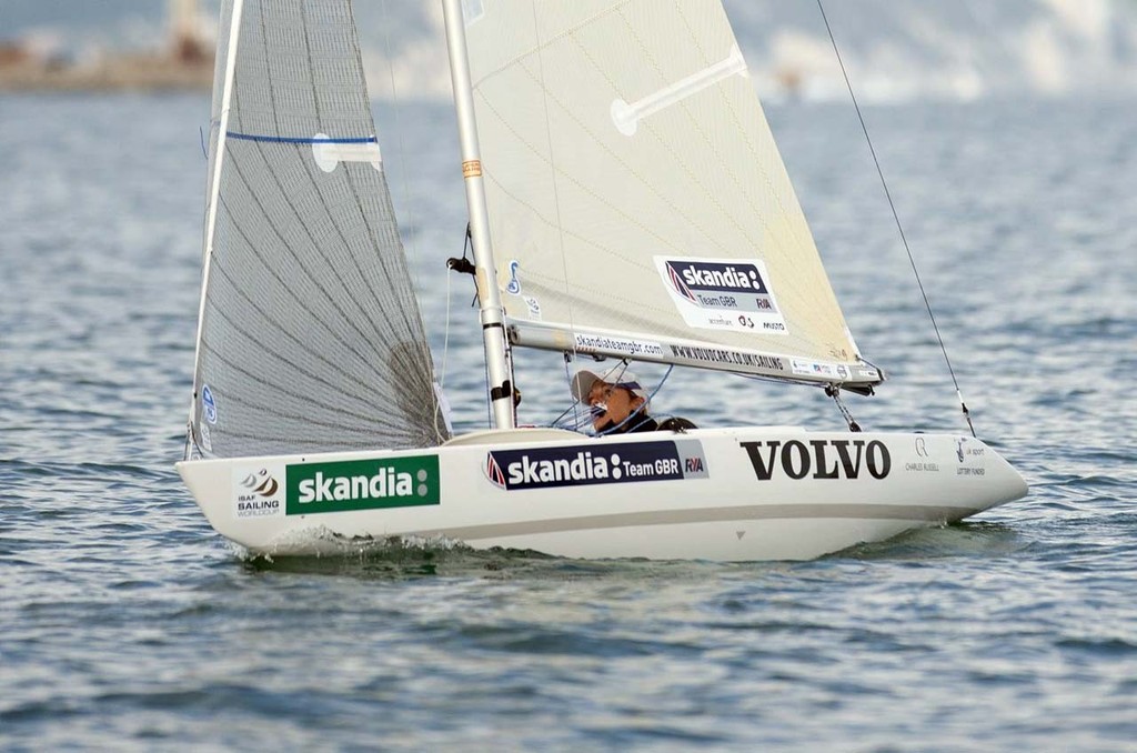 20120604  Copyright onEdition 2012©
Free for editorial use image, please credit: onEdition

Helena Lucas, (GBR) racing in the 2.4 class on the day 1 of the Skandia Sail for Gold Regatta, in Weymouth and Portland, the 2012 Olympic venue. The regatta runs from 4 - 11 June 2012, bringing together the world's top Olympic and Paralympic class sailors.
 
2012 marks the seventh edition of Skandia Sail for Gold Regatta. The inaugural event was held in 2006 when 264 boats from 22 nations competed in 13 c photo copyright onEdition http://www.onEdition.com taken at  and featuring the  class