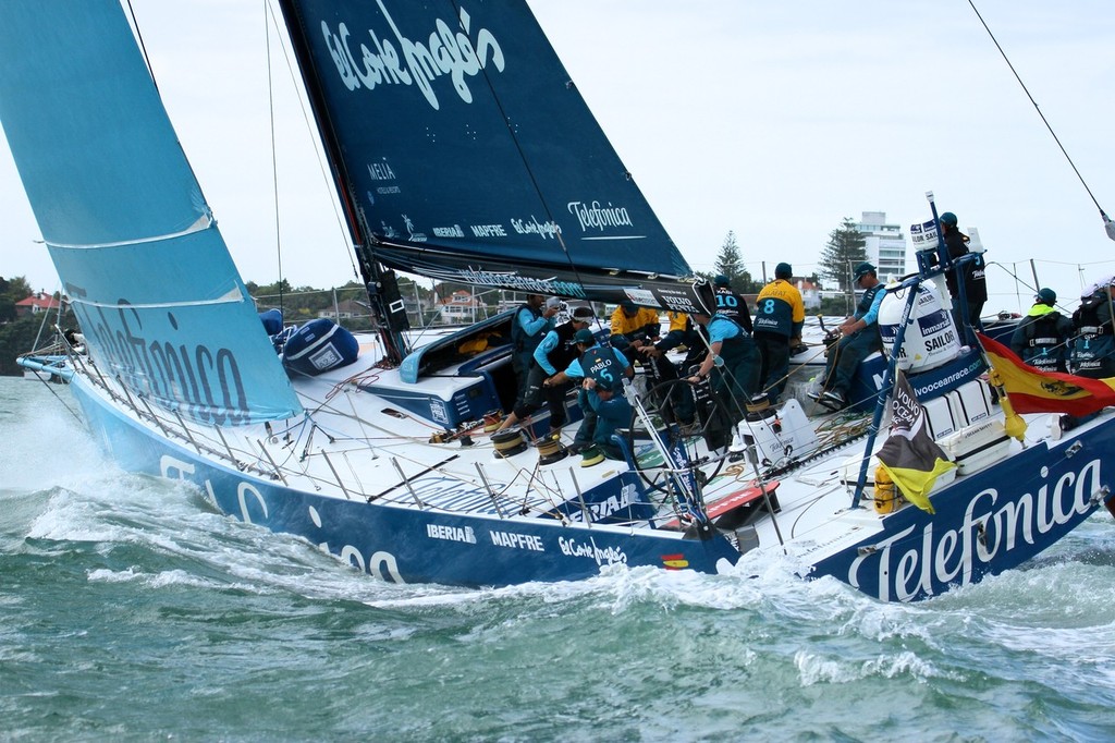 Telefonica clears away from the start - Inport-Auckland-VOR (6) - Volvo Ocean Race: In Port Race, Auckland March 17, 2012 photo copyright Richard Gladwell www.photosport.co.nz taken at  and featuring the  class