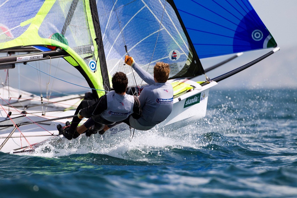 James Peters Ed Fitzgerald 49er - RYA Olympic Classes Spring Series 2012 photo copyright  Richard Langdon/Skandia Team GBR taken at  and featuring the  class