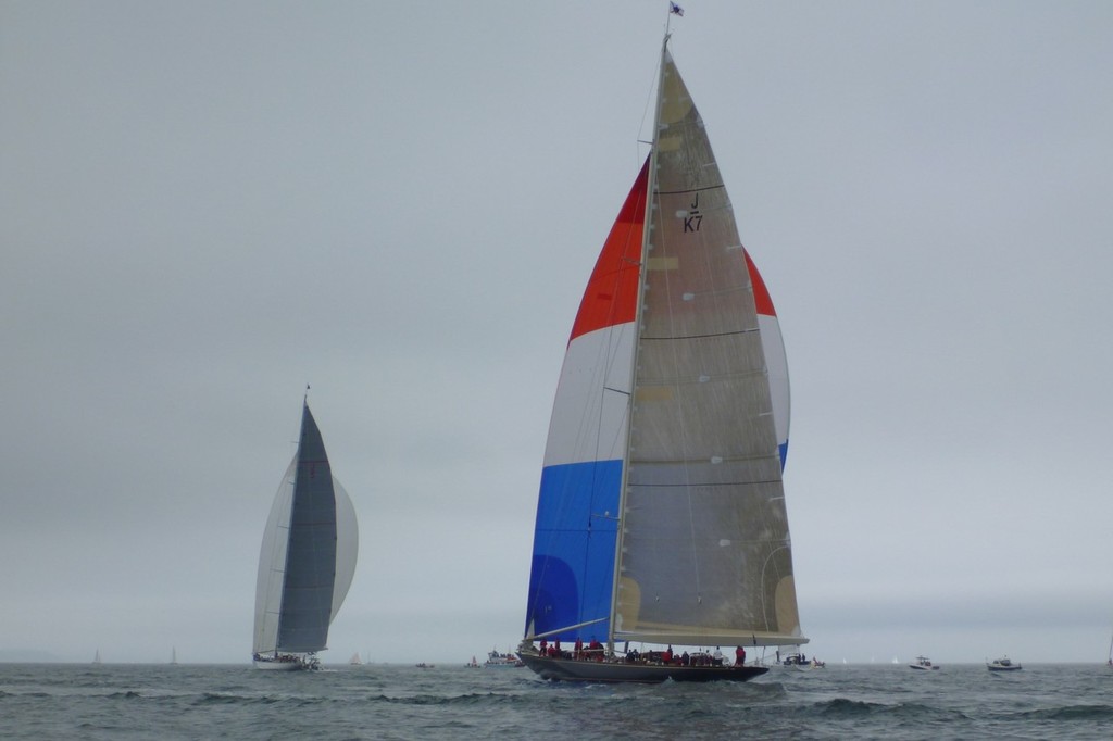 Valsheda chasing Ranger - Day 1 - J class UK Series, Falmouth photo copyright J Class Association taken at  and featuring the  class