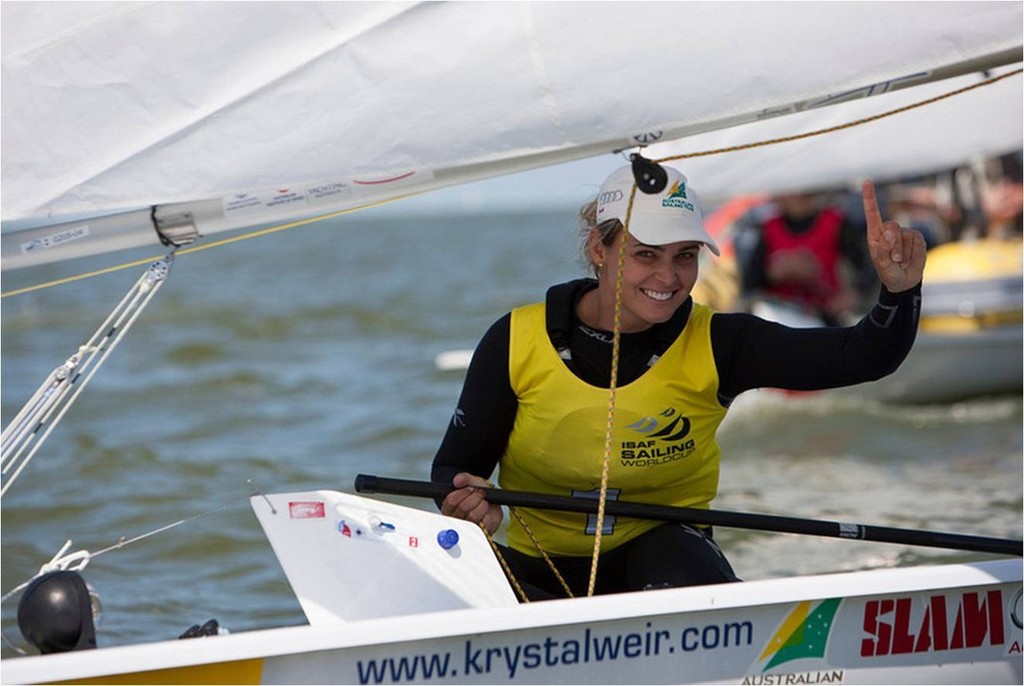 Krystal Weir after winning in Holland - London 2012 Olympic Games photo copyright Sander van der Borch http://www.sandervanderborch.com taken at  and featuring the  class