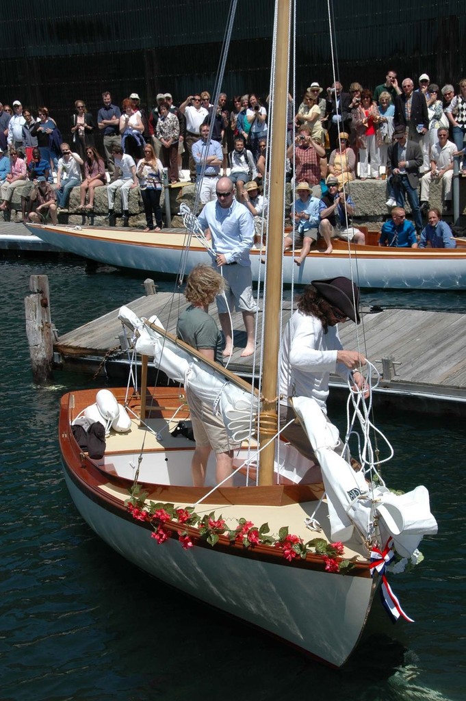 IYRS students in the Boatbuilding & Restoration program's Class of 2011 prepare to set sail in the 16-foot Herreshoff 12.5 sailboat they restored during the school term. photo copyright Jay Picotte http://www.iyrs.org/ taken at  and featuring the  class