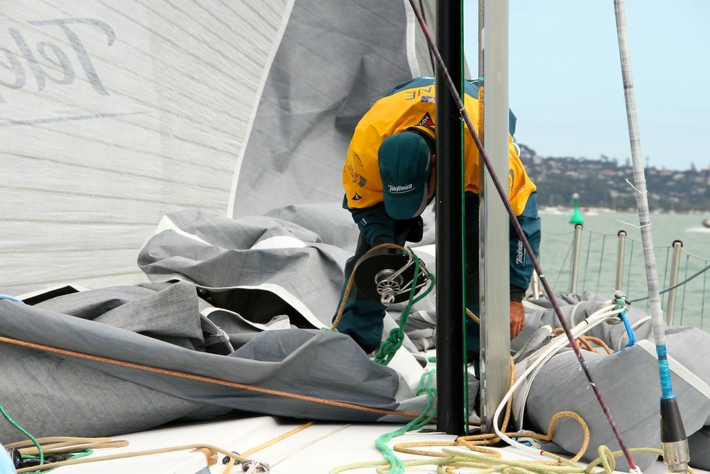 March 15, 2012 Telefonica (3) - Volvo Auckland Stopover, Practice Race photo copyright Richard Gladwell www.photosport.co.nz taken at  and featuring the  class