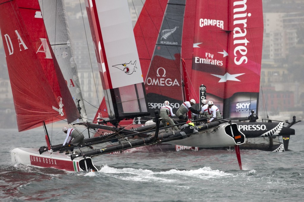 Luna Rossa - America’s Cup World Series Naples 2012 - Race day 3 - Luna Rossa Swordfish © ACEA - Photo Gilles Martin-Raget http://photo.americascup.com/
