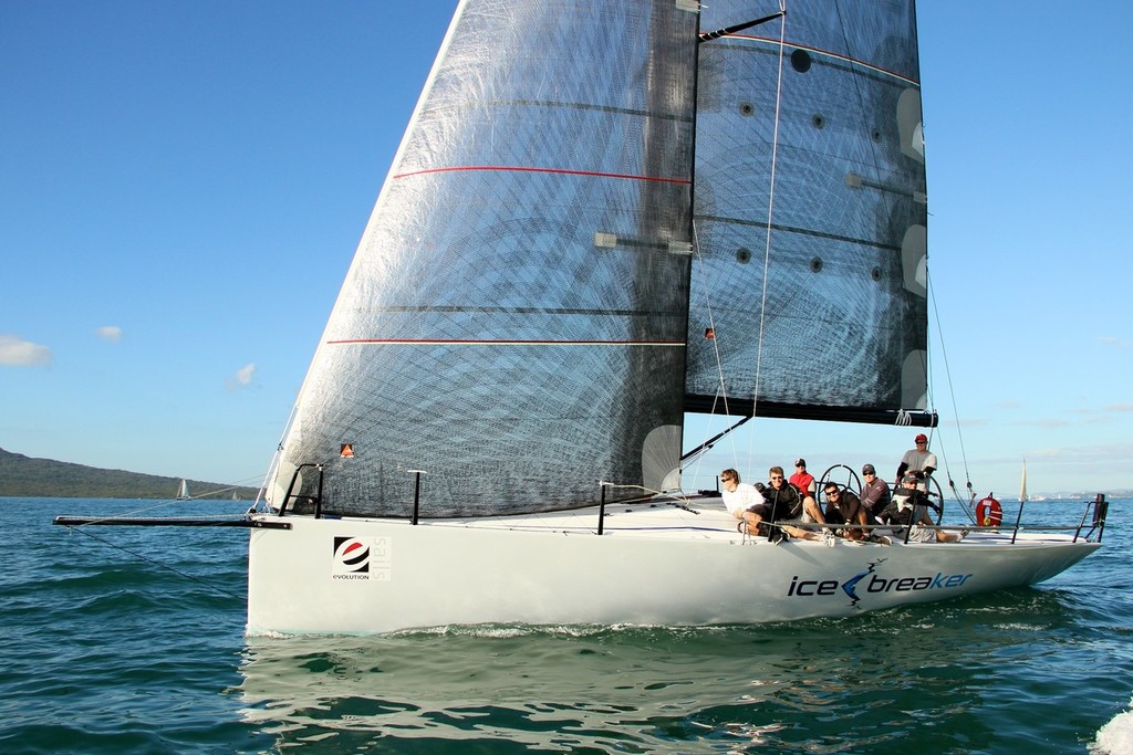  Icebreaker - suspended racing to check keel bolts - Evolution Sails sail Noumea 2012 © Richard Gladwell www.photosport.co.nz