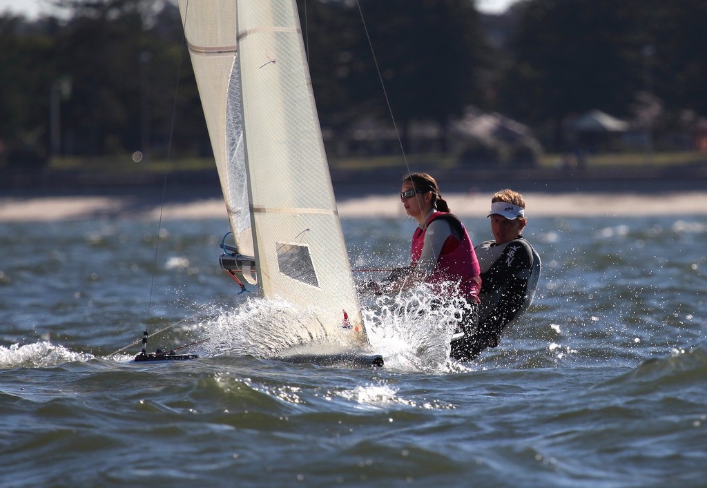 Hugh Tait and Tara McCall 2nd - 2012 NS14 NSW State Championship photo copyright Michael Chittenden  taken at  and featuring the  class