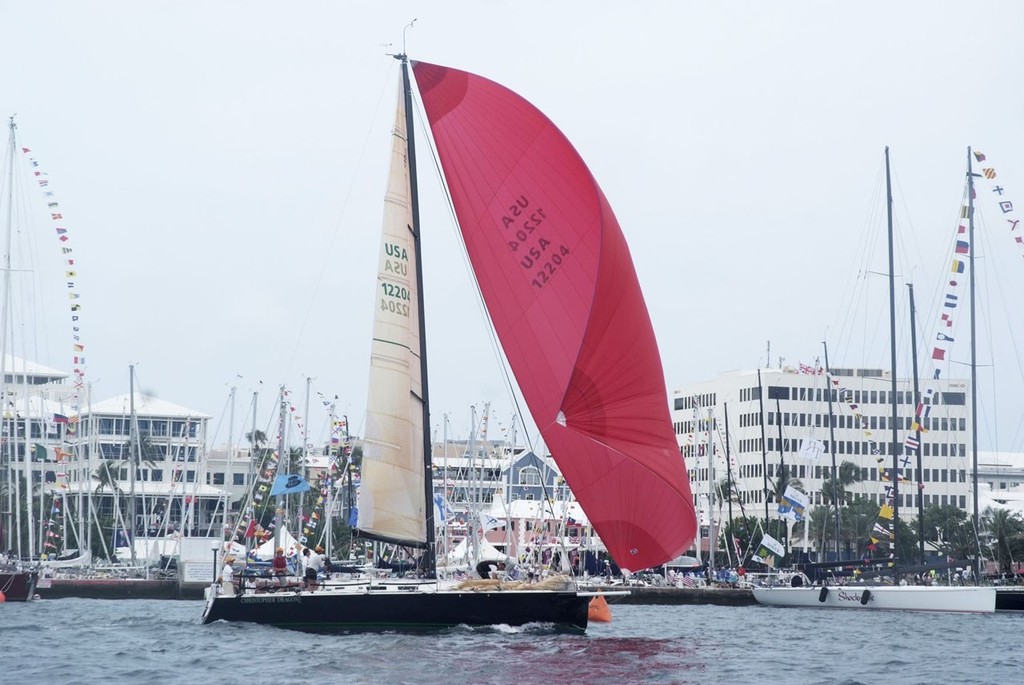 2012 RBYC Anniversary Regatta - Christopher Dragon - USA  12204 - skippered by Andrew Weiss - crosses the finish line off the Royal Bermuda YC to take overall first place on handicap © Barry Pickthall/PPL http://www.pplmedia.com