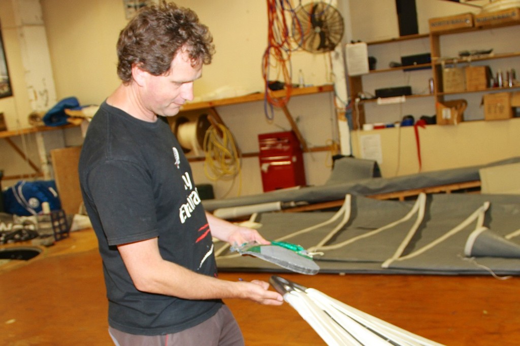 Burns Fallow with a J class headboard - North Sails NZ - June 2012 photo copyright Richard Gladwell www.photosport.co.nz taken at  and featuring the  class