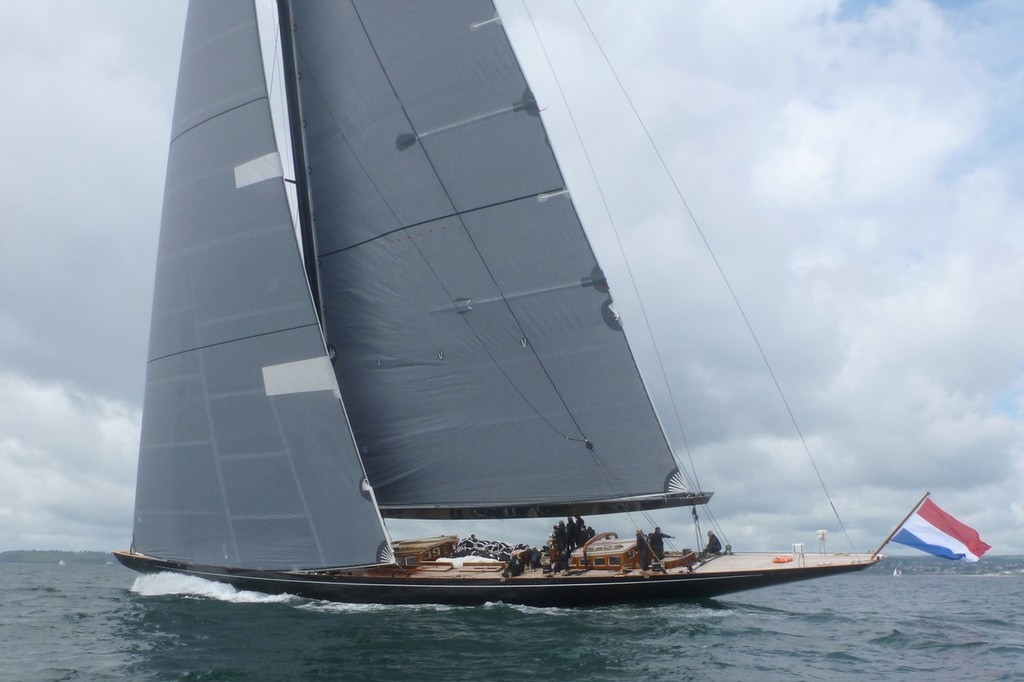 Rainbow - J class sailing off Falmouth with a suit of 3Di sails © J Class Association