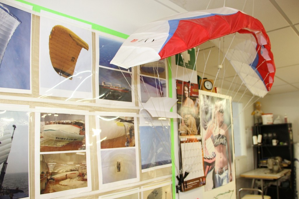 A model kite for ships and soon to be an emergency device for dismasted yachts on the wall at North Sails photo copyright Richard Gladwell www.photosport.co.nz taken at  and featuring the  class